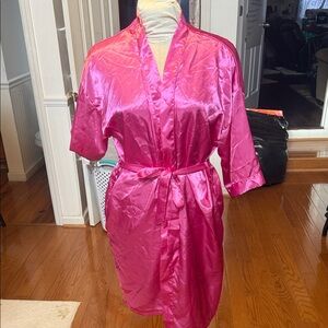Amazon Pink Satin Robe